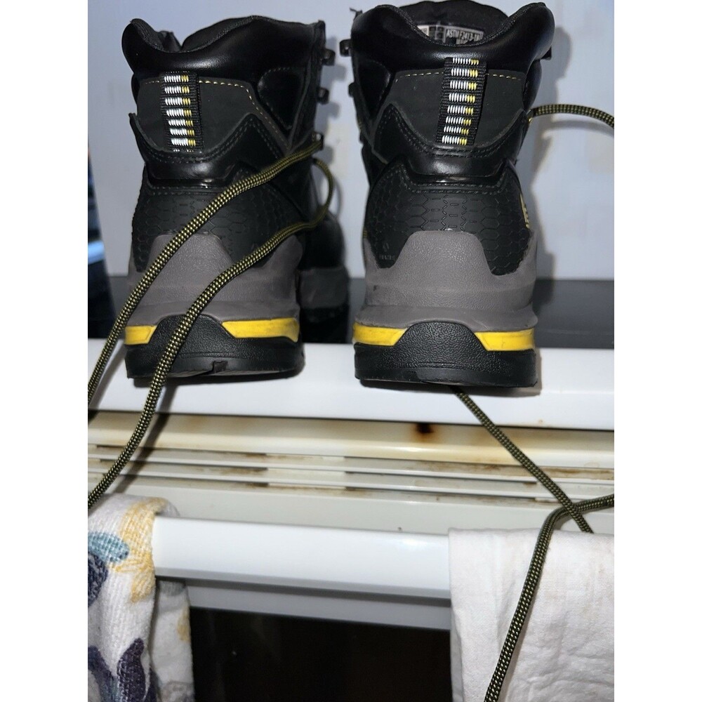 NEW ACE Work Boots Burren CT Black Leather Steel Toe Boots Men's 4.5 Women 6